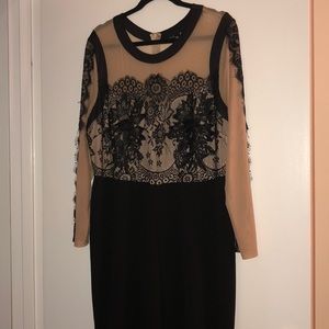 L/s black and nude jumpsuit